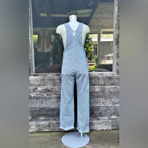 Vintage OshKosh B'Gosh Womens Pin Stripe Denim Vestback Bib Overalls~26x33~USA - Picture 5 of 8